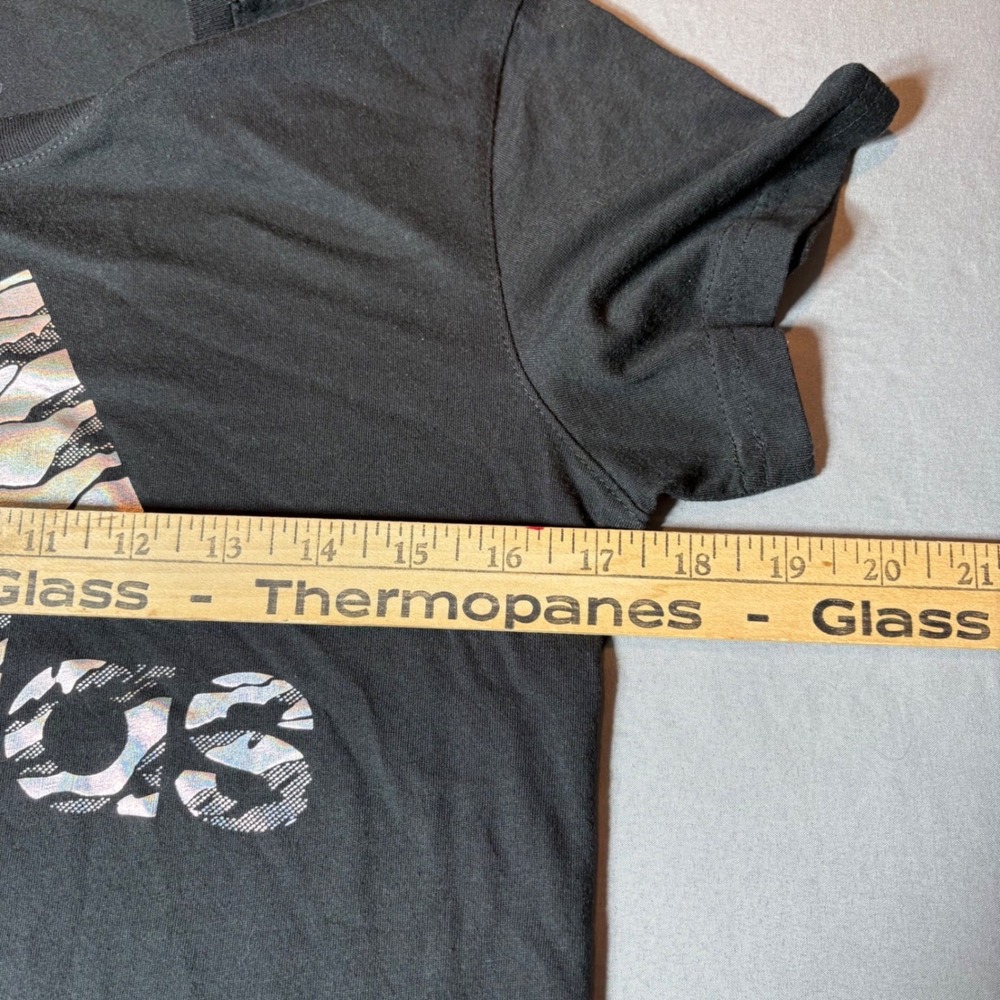 Adidas Go-To Performance Tee Womens Small Black Iridescent Graphic Logo T-Shirt - Picture 4 of 4